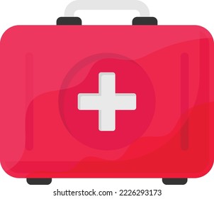 Concepto de kit de emergencia médica, diseño de iconos de color vectorial de la caja de primeros auxilios, símbolo de elemento de temporada de invierno, signo de equipo de Snowboard, ilustración de material deportivo extremo