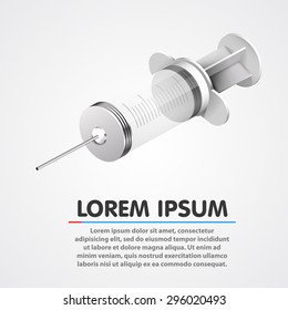 Medical empty and clean syringe. Clean vector illustration