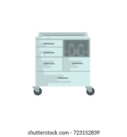 Medical equipment, chest of drawers vector Illustration
