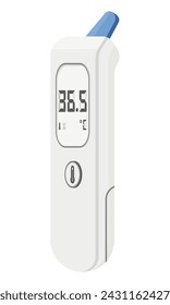 Medical equipment, Electronic infrared ear thermometers type of thermometer that uses infrared technology to measure the temperature of the eardrum. Flat design