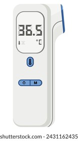 Medical equipment, Electronic infrared ear thermometers type of thermometer that uses infrared technology to measure the temperature of the eardrum. Flat design