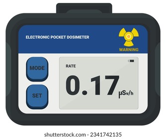 Medical equipment, electronic pocket dosimeter digital X-ray and gamma-ray Personal for radiologists, mainly used to estimate the radiation dose accumulated in a person wearing the device.