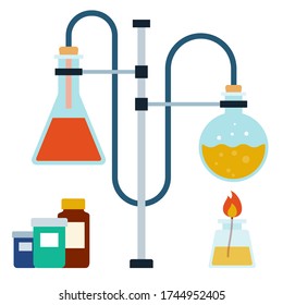 Medical equipment flat design vector illustration.