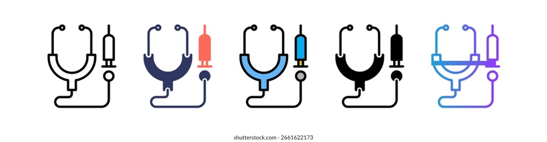 Medical Equipment Icon Multiple Vector Illustration