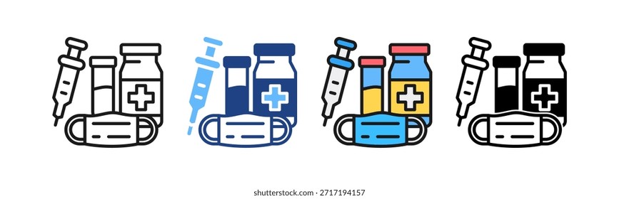 Medical Equipment Icon Multiple Vector Illustration