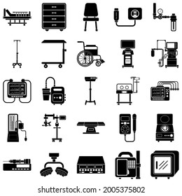 medical equipment icon set vector sign symbol