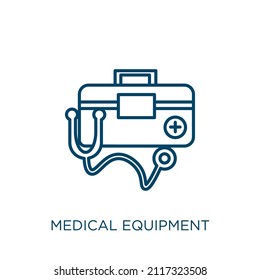 medical equipment icon. Thin linear medical equipment outline icon isolated on white background. Line vector medical equipment sign, symbol for web and mobile