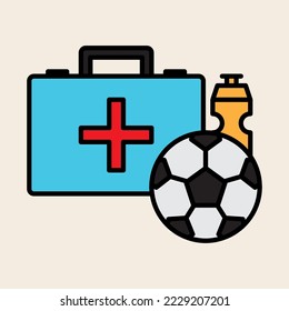Medical equipment icon for treating players in football or sports matches