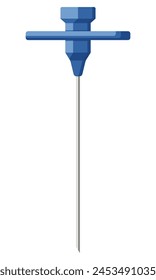 Medical equipment, Jamshidi Bone Marrow Aspiration Intraosseous needle is a specialized needle used to gain access into the bone marrow. Flat design.