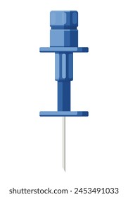 Medical equipment, Jamshidi Disposable Sternal iliac Aspiration Intraosseous needle is a specialized needle used to gain access into the bone marrow. Flat design.