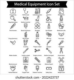 Medical Equipment Line Icon Set, Line Icon Set