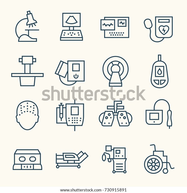 医療機器のラインアイコンセット のベクター画像素材 ロイヤリティフリー