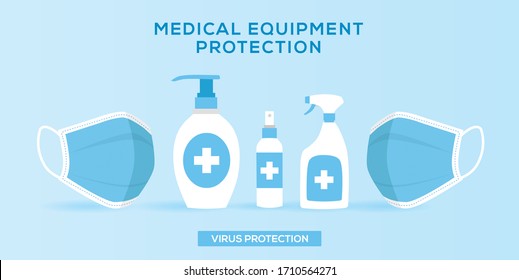 Medical Equipment protection vector illustration. Virus Protection template
