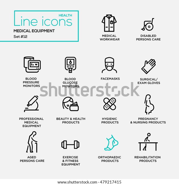 Medizinische Ausrustung Set Von Modernen Stock Vektorgrafik Lizenzfrei
