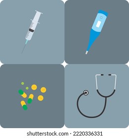 Medical equipment set vector design
