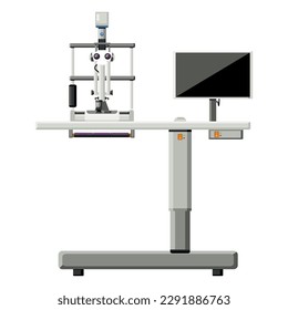 Medical equipment, Slit Lamp biomicroscope is the fundamental diagnostic tool for ocular examination. Ophthalmology diagnostics, in  ENT department in the hospital, vision correction concepts.