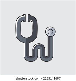 medical equipment, stethoscope, organs, for health, medical, care, laboratory and natural sciences, vector icon illustration