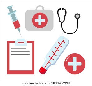 Medical Equipment Syringe Stethoscope Thermometer