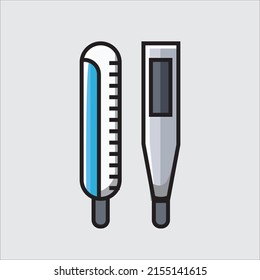 medical equipment, temperature meter, body organ, for health, medical, care, laboratory and natural sciences, vector icon illustration