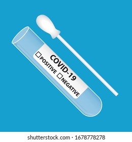 Medical equipment for testing Covid-19. Vector illustration. English label for USA or England.
