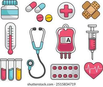 Equipamento médico vetor. saúde vetor plano. ícone saúde vetor