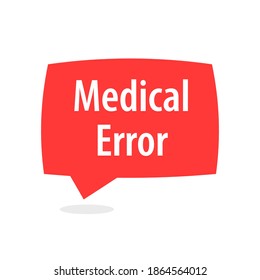 Medical Error Speech Bubble Icon. Clipart Image Isolated On White Background.