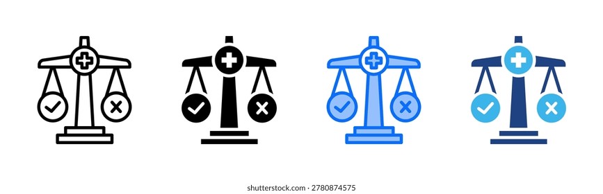 Medical Ethics icon set multiple style collection