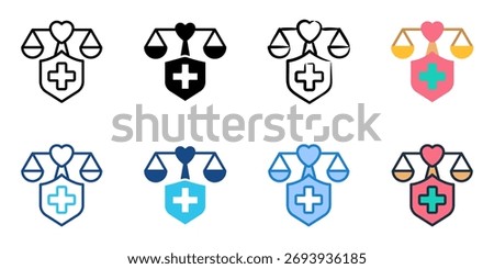 Medical ethics icon set multiple style collection 
