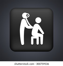 Medical Exam on Black Square Button