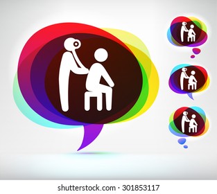 Medical Exam on Colorful Speech Bubble