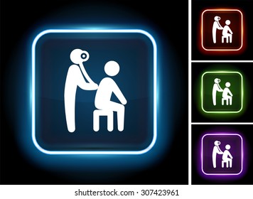 Medical Exam on Glow Square Button