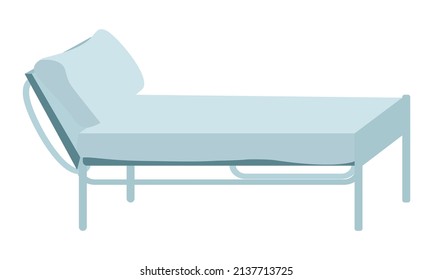 Medical Exam Table Semi Flat Color Vector Object. Full Sized Item On White. Hospital Table. Furniture For Health Care Facility Simple Cartoon Style Illustration For Web Graphic Design And Animation