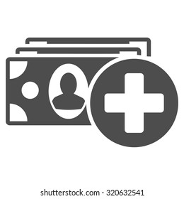 Medical Expences vector icon. Style is flat symbol, gray color, rounded angles, white background.