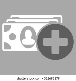 Medical Expences vector icon. Style is bicolor flat symbol, dark gray and white colors, rounded angles, silver background.