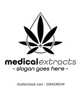 Medical extracts logo. Medical marijuana leaf logo.
