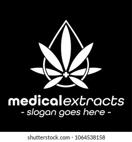Medical extracts logo. Medical marijuana leaf logo.