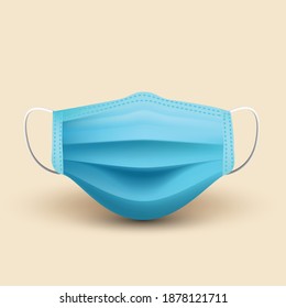 
Medical face mask. 3d medical mask. Vector illustration.