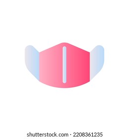 Medical face mask flat gradient two-color ui icon. Protective equipment. Disease prevention. Simple filled pictogram. GUI, UX design for mobile application. Vector isolated RGB illustration