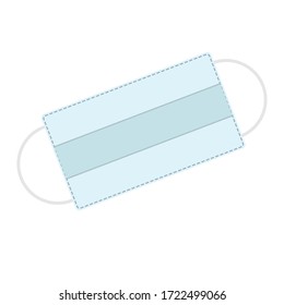 Medical face mask, flat vector on white background