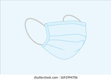 Medical face mask Front side vector illustration. Surgical mask,.