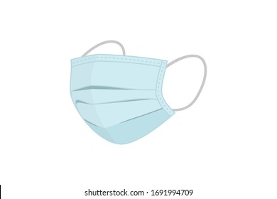 Medical face mask Front side vector illustration. Surgical mask,.
