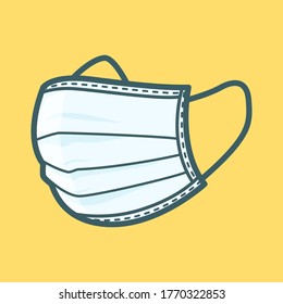 Medical face mask. Hospital or pollution protect face masking. Vector illustration
