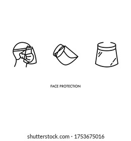 Medical Face Mask Icon, Disease Prevention. Protection Wear From Coronavirus, Virus, Dust Protection For Hospital Or Pollution Protect Gear