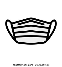 Medical Face Mask Icon. Editable Bold Outline With Color Fill Design. Vector Illustration.