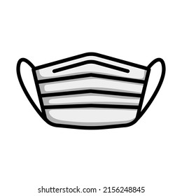 Medical Face Mask Icon. Editable Bold Outline With Color Fill Design. Vector Illustration.