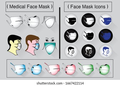 Medical Face Mask Icon Infographics For Doctors