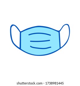 Medical face mask icon. Protect concept saliva cough dust pollution virus, bacteria, COVID-19 concept. Medicine Vector Icon Illustration