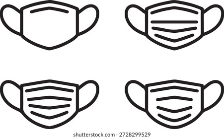 Medizinische Gesichtsmaske Symbolsatz