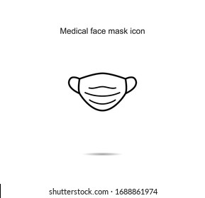 Icono de máscara facial médica ilustración vectorial en segundo plano