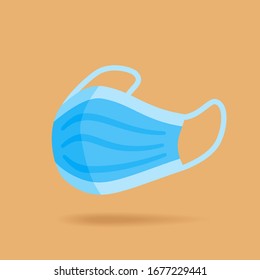 Medical face mask isolated on orange background. Vector illustration.